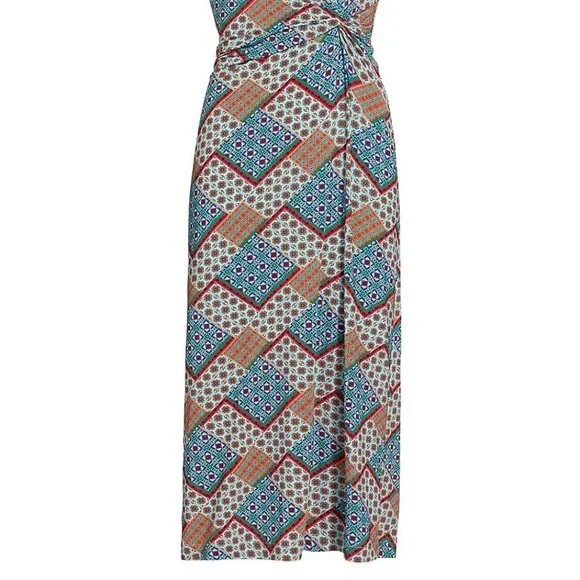 Elie Tahari Tropez Tile Twisted Front Midi Dress NWT M Vacation Office Wear - Picture 4 of 5